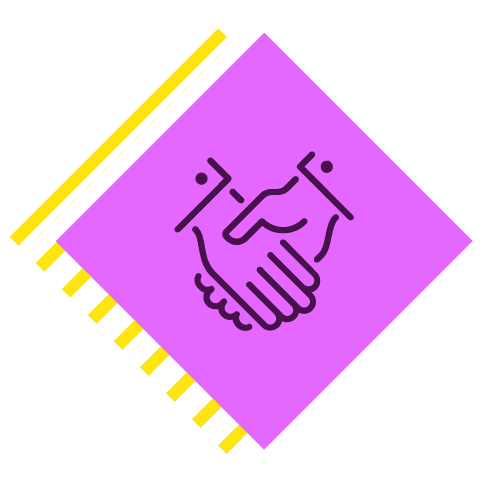 Three outlined persons