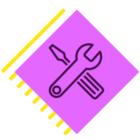 Screwdriver and wrench crisscrossing