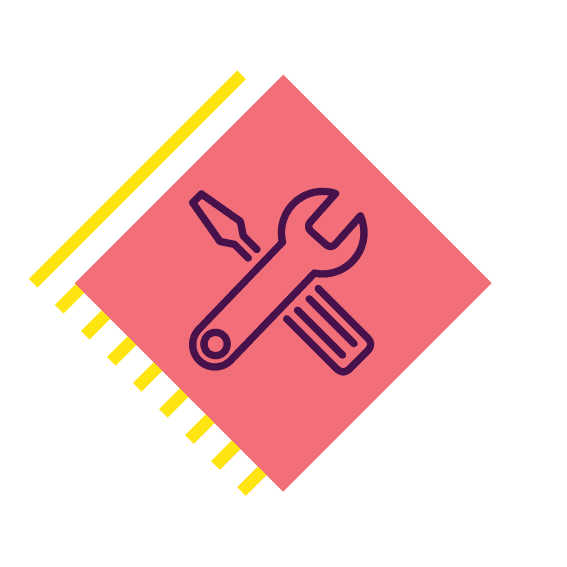 outlined wrench and screwdriver criss-crossing